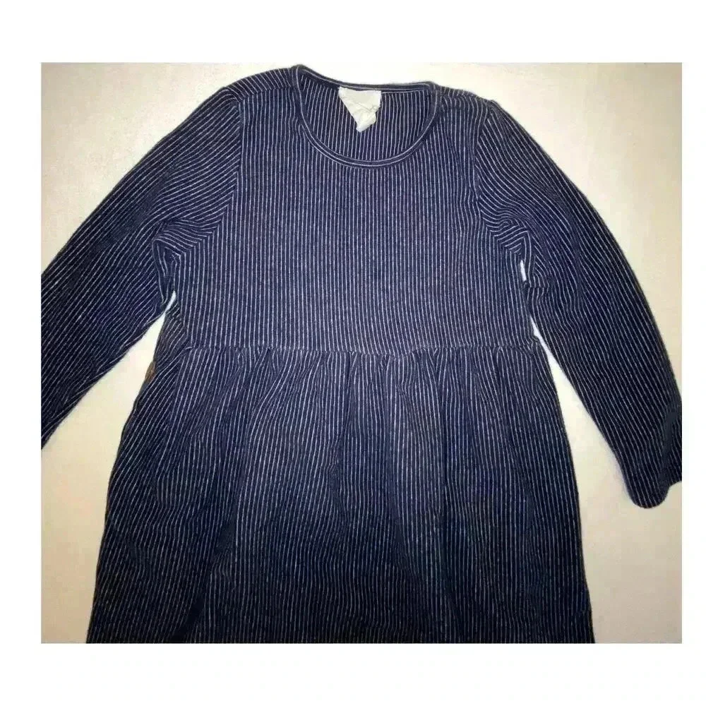 Vignette Girls Long Sleeve Striped Button Skirt Dress Size 6
